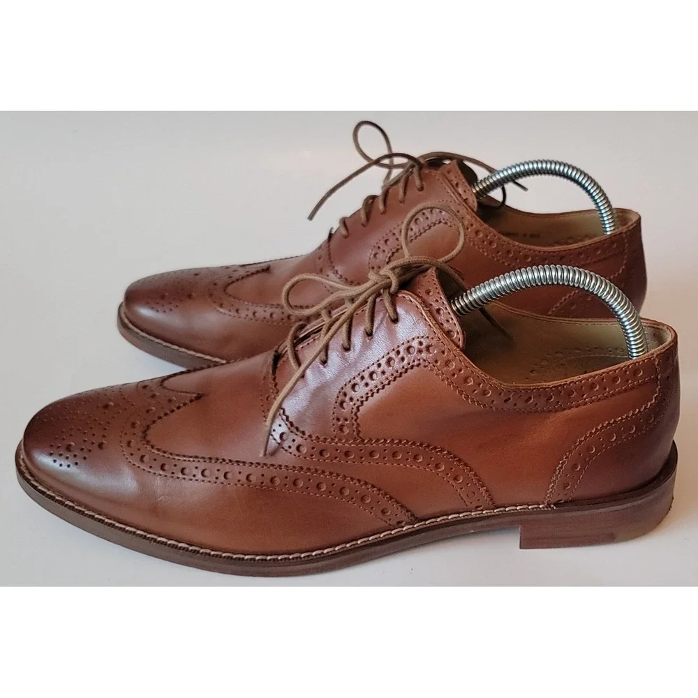 Cole‎ Haan Grand Men's British TanOxford Leather Wingtip Shoes Size 8M US